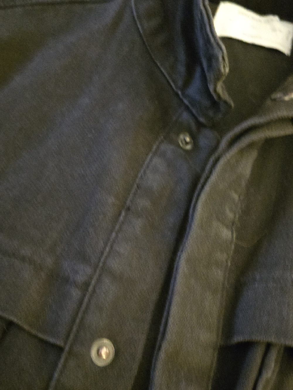 Zara Black Denim Military Field Jacket with Chest Pockets - Picture 5 of 6